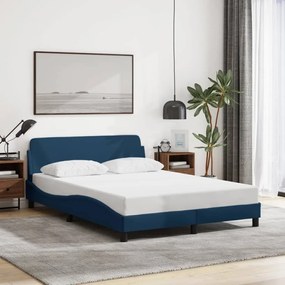 Estrutura cama c/ cabeceira sem colchão 140x200 cm tecido azul