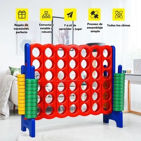 Jogo gigante Conecta 4 em linha gigante para interior e exterior para crianças e adultos 120 x 42 x 104 cm Azul