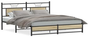 Estrutura cama s/ colchão derivados de madeira carvalho sonoma