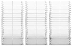 Conjunto de gabiões 3 pcs arame galvanizado 25 x 25 x 50 cm