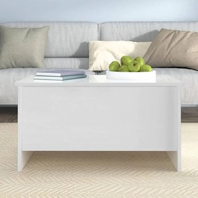 Mesa de Centro Beira Elevatória de 80 cm - Branco Brilhante - Design M