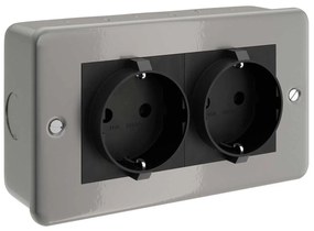 Caixa Revestida a metal com tomada Schuko dupla para Creative-Tube