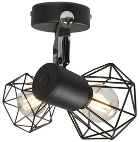 LED Candeeiro de teto inteligente preto rotativo e inclinável incl. 2 Wifi P45 - Mosh Moderno