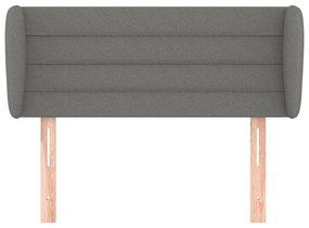 Cabeceira de cama c/ abas tecido 93x23x78/88 cm cinzento-escuro