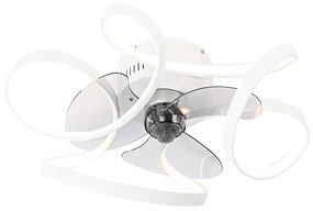 Ventilador de teto branco incl. LED com controle remoto - Mandy Design