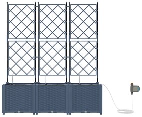 Jardineiras vidaXL com Sistema de Irrigação 3 pcs Cinza