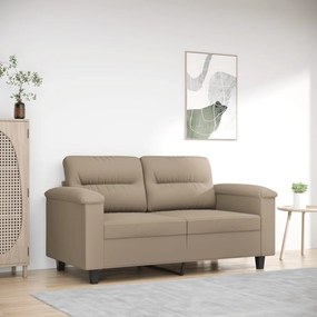 Sofá de 2 lugares 120 cm tecido de microfibra cinza-acastanhado