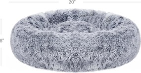 Cama para cães e gatos redonda 50 x 20 cm (Ø x A) com capa macia cinzenta