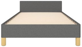 Estrutura de cama sem colchão 90x190 cm tecido cinzento-escuro