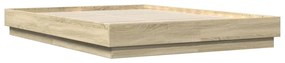 Estrutura de cama com luzes LED 160x200 cm carvalho sonoma