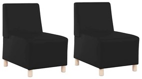 Cadeiras de Sofá 2 pcs Preto 55 x 74 x 82 cm Couro sintético