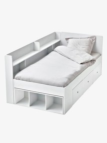 Agora -25% | Cama com plataforma e arrumações, para criança, BASEO branco