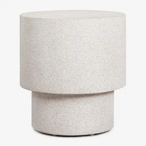 Mesa De Cabeceira Ø45 Cm Em Cimento Selara Cinza Pedra Claro - Sklum