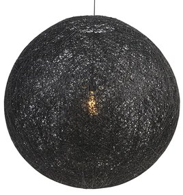 Candeeiro de suspensão rústico preto 80 cm - Corda Rústico