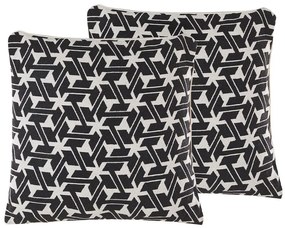 Conjunto de 2 almofadas preto e branco 45 x 45 cm ANDIRIN Beliani