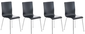 Conjunto de 4 cadeiras de cozinha e sala de jantar Pepe 43 x 87 x 47 cm Preto