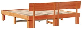 Estrutura da Cama Castanho-mel 180 x 200 cm Madeira de Pinheiro