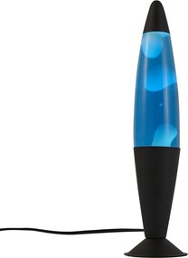 Candeeiro de Lava Azul com Cera Branca incl. LED - Lava Fundida