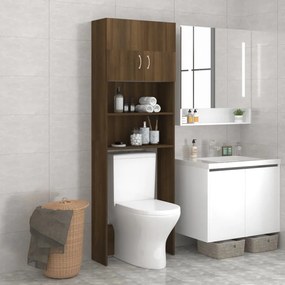 815071 vidaXL Armário máquina de lavar roupa 64x25,5x190 cm carvalho castanho