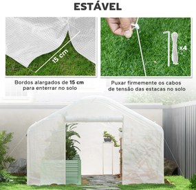 Estufa tipo Túnel 4x3x2 m Estufa de Exterior com 2 Janelas Cobertura P