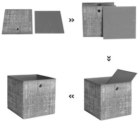 Conjunto de 6 caixas de arrumação dobráveis 30 x 30 x 30 cm Cinzento mosqueado
