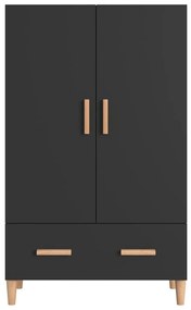 Armário alto 70x31x115 cm derivados de madeira preto