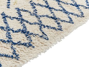 Tapete de algodão creme e azul 160 x 230 cm ERZINCAN Beliani