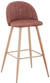Conjunto de 4 Bancos de Bar VELVET NEW em Pele Sintética Vintage Rosa