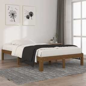 810363 vidaXL Estrutura de cama 120x200 cm madeira pinho maciço castanho mel