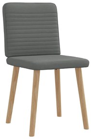 Cadeiras de jantar 2 pcs tecido cinzento-escuro