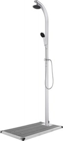 vidaXL Chuveiro de jardim c/ base cinzenta 220 cm alumínio