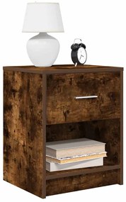 vidaXL Mesas de cabeceira 2 pcs com gaveta 40x34x50 cm carvalho fumado