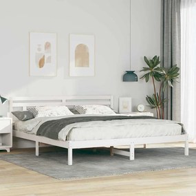 Estrutura da Cama Branco 180 x 200 cm Madeira de pinho maciça