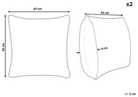 Conjunto de 2 almofadas decorativas em tecido bouclé cinzento 45 x 45 cm LEUZEA Beliani