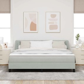 Cama Box com Colchão vidaXL Cinza Claro 180x200 cm em Veludo