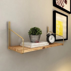 Prateleira Dekoratif Duvar Rafı – Ouro Castanho – 45x16x16 cm | Tribo