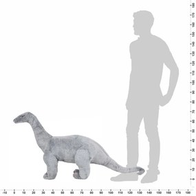 Brinquedo de montar dinossauro braquiossauro peluche cinza XXL