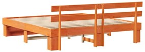 Estrutura da Cama Castanho 180 x 200 cm Madeira de pinho maciça