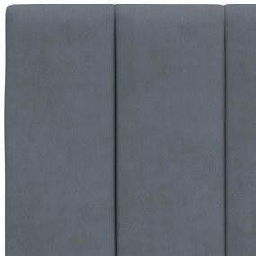 Estrutura de cama c/ luzes LED 140x190cm veludo cinzento-escuro
