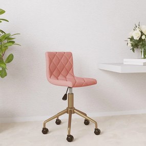 vidaXL Cadeira de jantar giratória veludo rosa