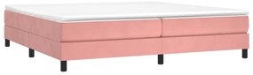 Estrutura de cama 200x200 cm veludo rosa