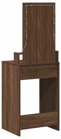 Mesa de Maquiagem vidaXL com Luzes LED Castanho Carvalho 50x41x140 cm