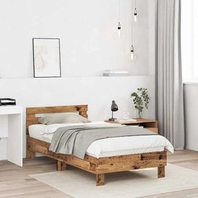 Estrutura de Cama Antiga 90x190 cm - Feita de Madeira de Engenharia.