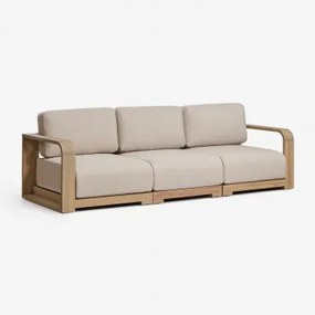 Sofá Modular De Jardim De 3 Peças Com Apoios De Braço Em Madeira De Acácia Brivori Marrom Acácia Claro - Sklum