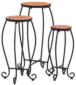Mesas de mosaico 3 pcs cerâmica terracota