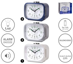 Despertador Timemark Analogico Plástico Multicor 12X13X8cm