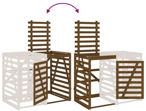 Extensão de abrigo p/ caixote do lixo pinho maciço castanho-mel