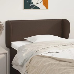 vidaXL Cabeceira cama c/ abas couro artificial 93x23x78/88 cm castanho