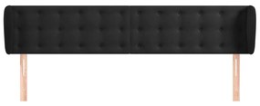 Cabeceira de cama c/ abas veludo 163x23x78/88 cm preto