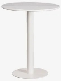 Mesa De Bar Redonda Em Pedra Natural Xiren Ø70 Cm & Mármore Branco Guangxi & Branco Glacial - Sklum